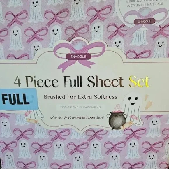 New Envogue Pink Ghost and Bows Full Sheet Set ghost 👻 - Picture 8 of 13